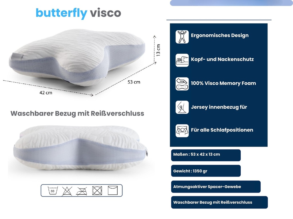 AH Butterfly Visco – Seitenschläferkissen
