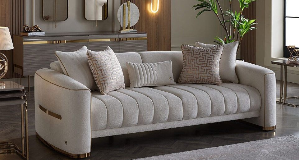 B2 VERONICA UCLU YATAKLI-0EID-MERIT KREM KOM/0EIH-PERLA KREM 160CM A/0BDC-ALMIRA ALTIN SARISI D/AASR-SARI AYAK/