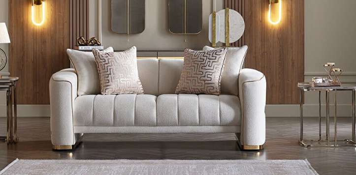 [20VER2A00400001] B2 VERONICA IKILI-0EID-MERIT KREM KOM/0EIH-PERLA KREM 160CM A/0BDC-ALMIRA ALTIN SARISI D/AASR-SARI AYAK/