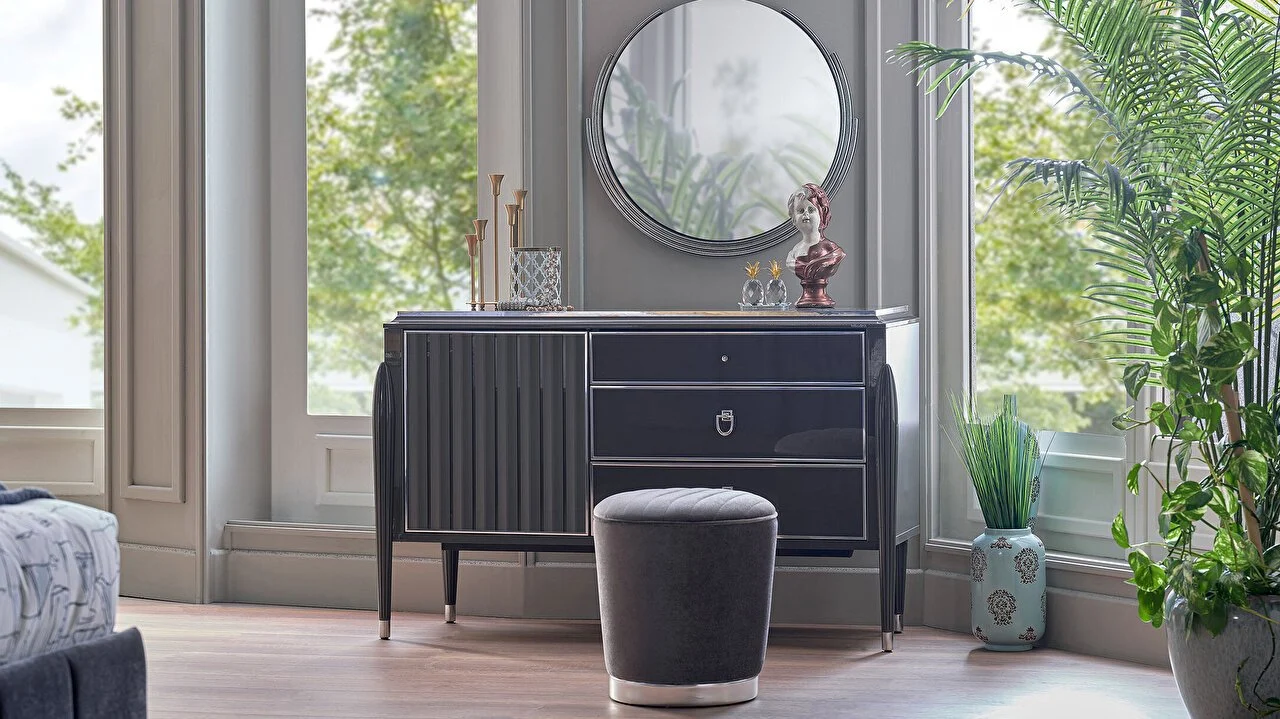 [22GTA2100ZEXZ] PN GRAVITA  MAKYAJ MASASI PRADA GRI/TEKSTIL