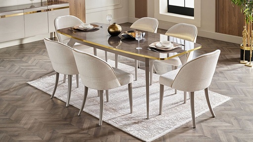 [22VER31550DMZ] PN VERONICA ACL YEMEK MASASI HG TAS GRI/GAR MER.