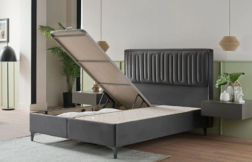 [28PTAK600100003] B2 PETRA BAZA 180X200-0CRN-VIKA ANTRASIT KOMBIN TELALI 160 CM/