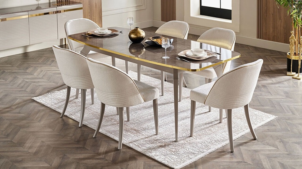 [22VER31550DMZ] PN VERONICA ACL YEMEK MASASI HG TAS GRI/GAR MER.